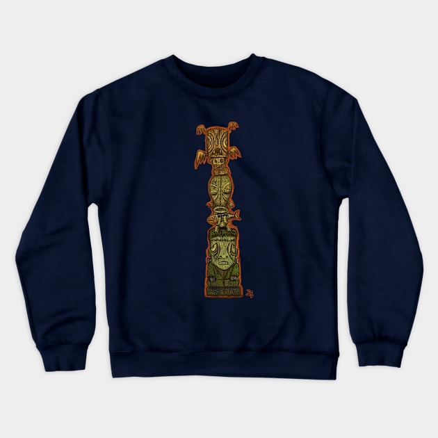 Tiki Monster Stack Crewneck Sweatshirt by tikitony